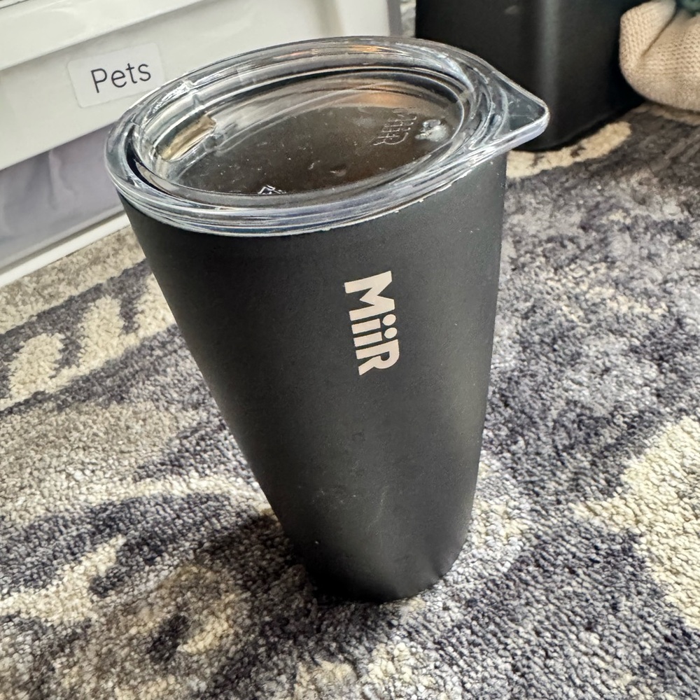 MiiR Black Tumbler with Clear Lid 16 oz